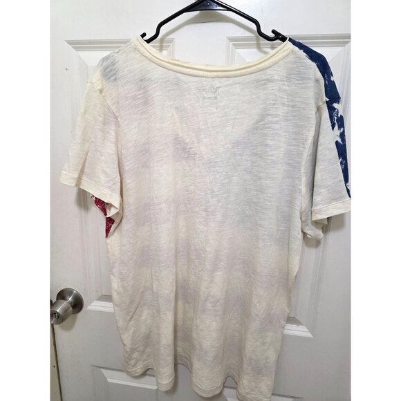 Natural Reflection American Flag Printed V-Neck T-Shirt XL - Picture 3 of 7